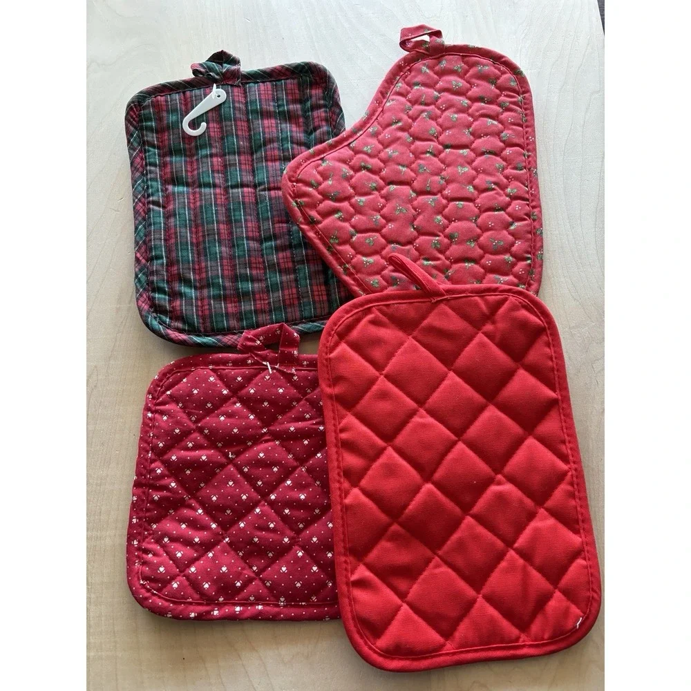 Vtg 1990s Christmas Potholder Hot Pad LOT of 4 New Unused B&D CSC Cottage Goose